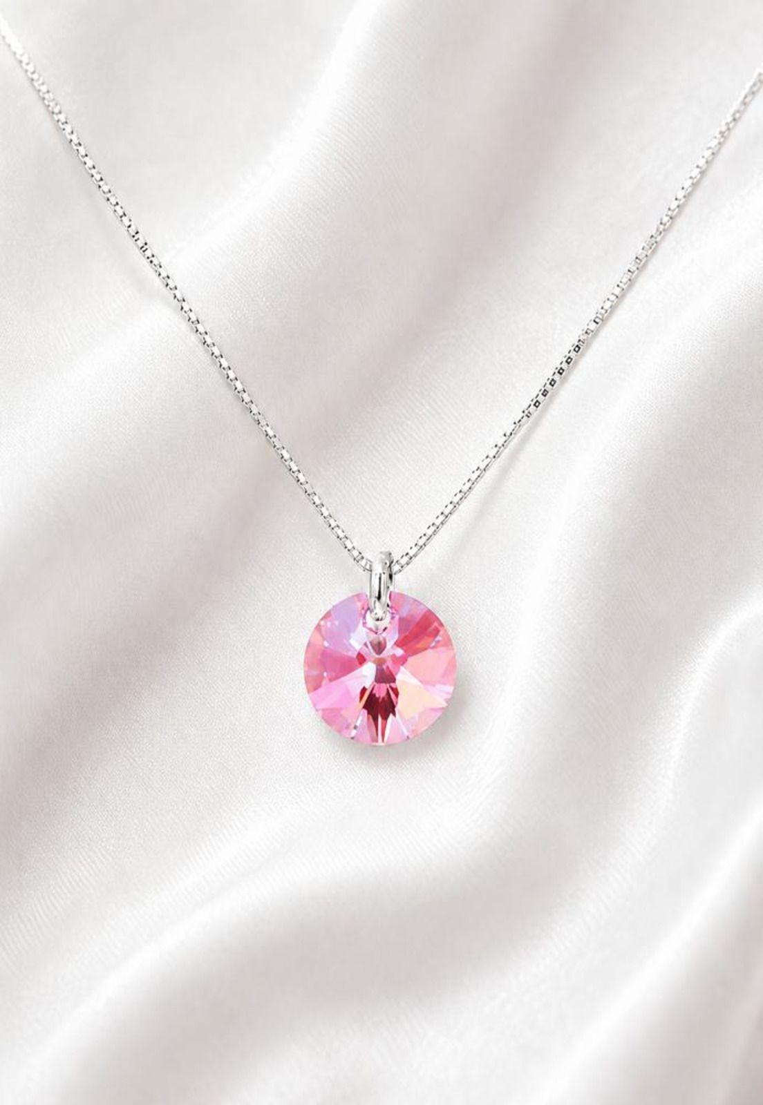 Collar Punto de Luz Plata 925 Cristal Swarovski® Light Rose-6