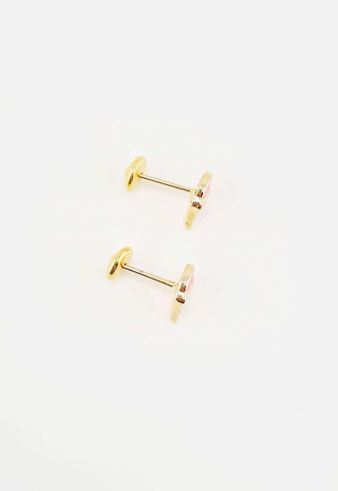 Aros Niña Corazon Baño de Oro 24k -4