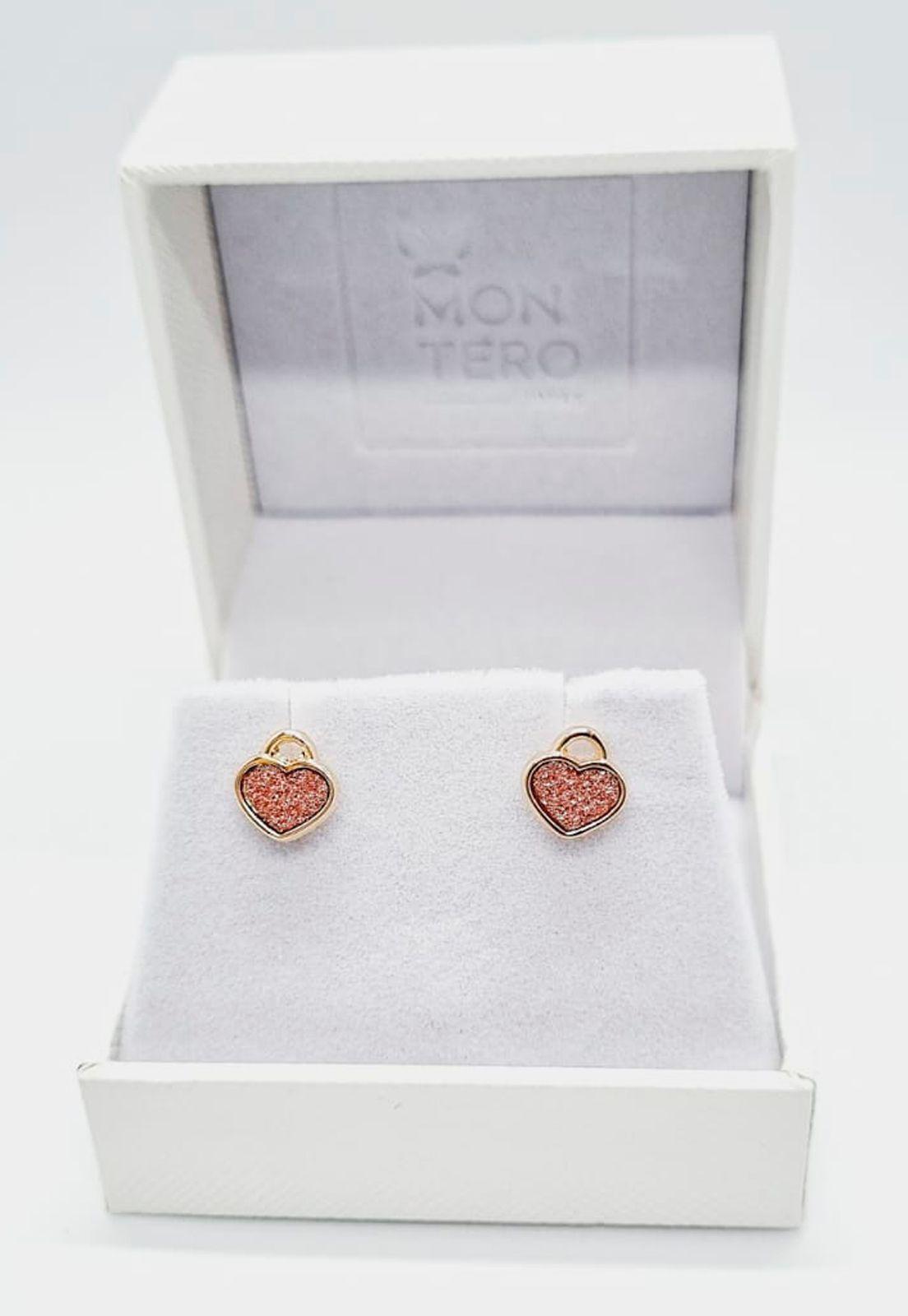 Aros Niña Corazon Baño de Oro 24k -3