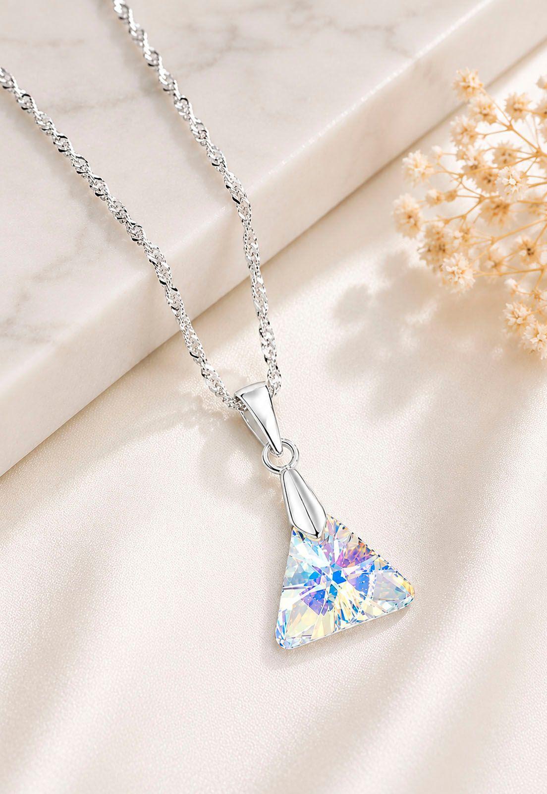 Collar Trinidad Plata 925 Cristal Swarovski®  Aurora Boreal-6