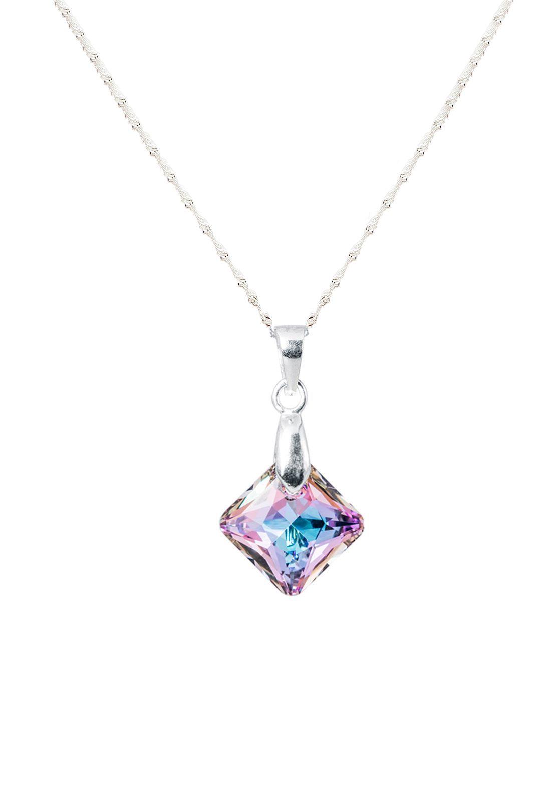 Collar Cristina Plata 925 Cristal Genuino Vitral Light-0