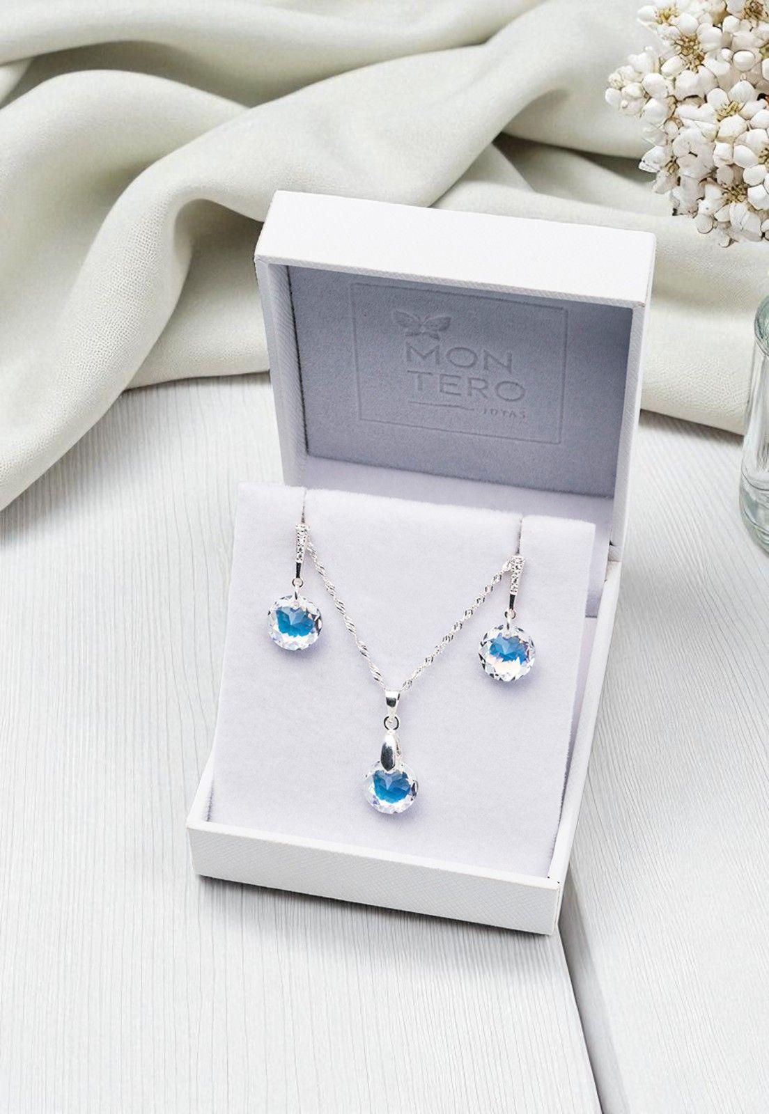 Conjunto Gracia Cristales Genuinos Aurora Boreal-3