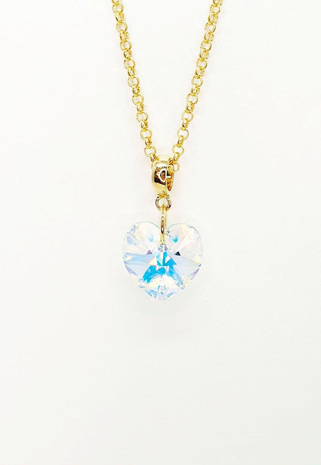 Collar Gran Romance Gold Cristal Genuino Aurora Boreal-3