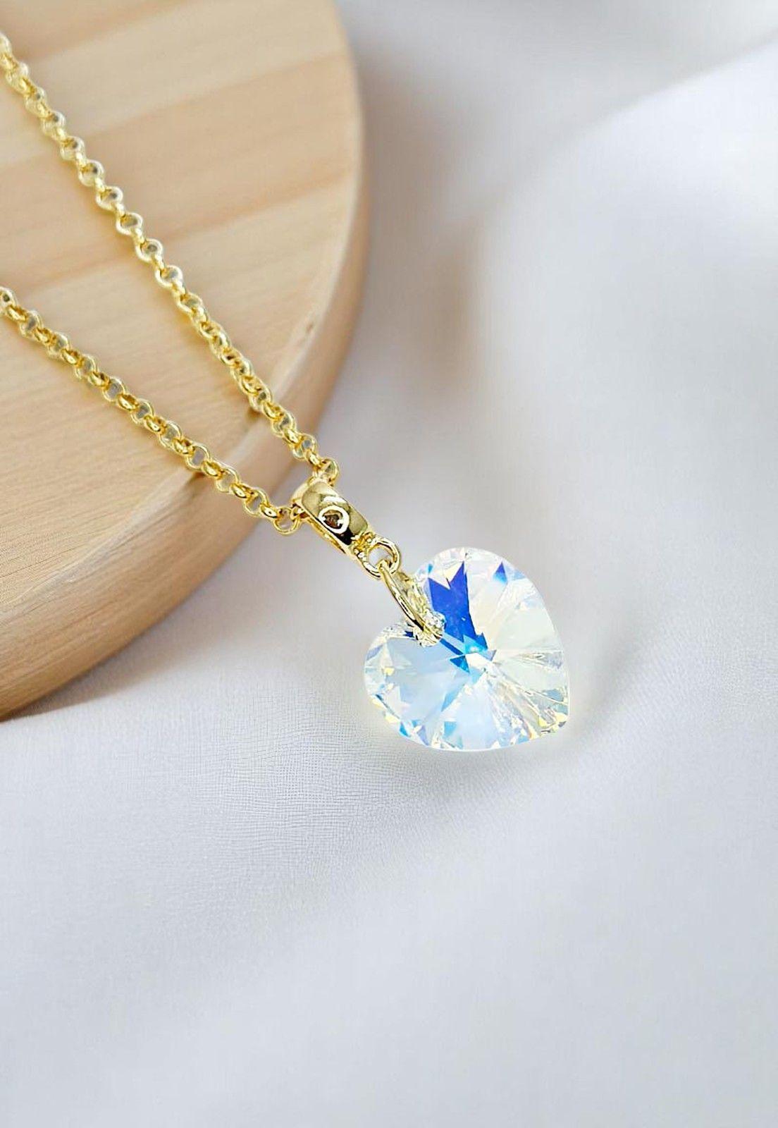 Collar Gran Romance Gold 24K Cristal Genuino Aurora Boreal-2