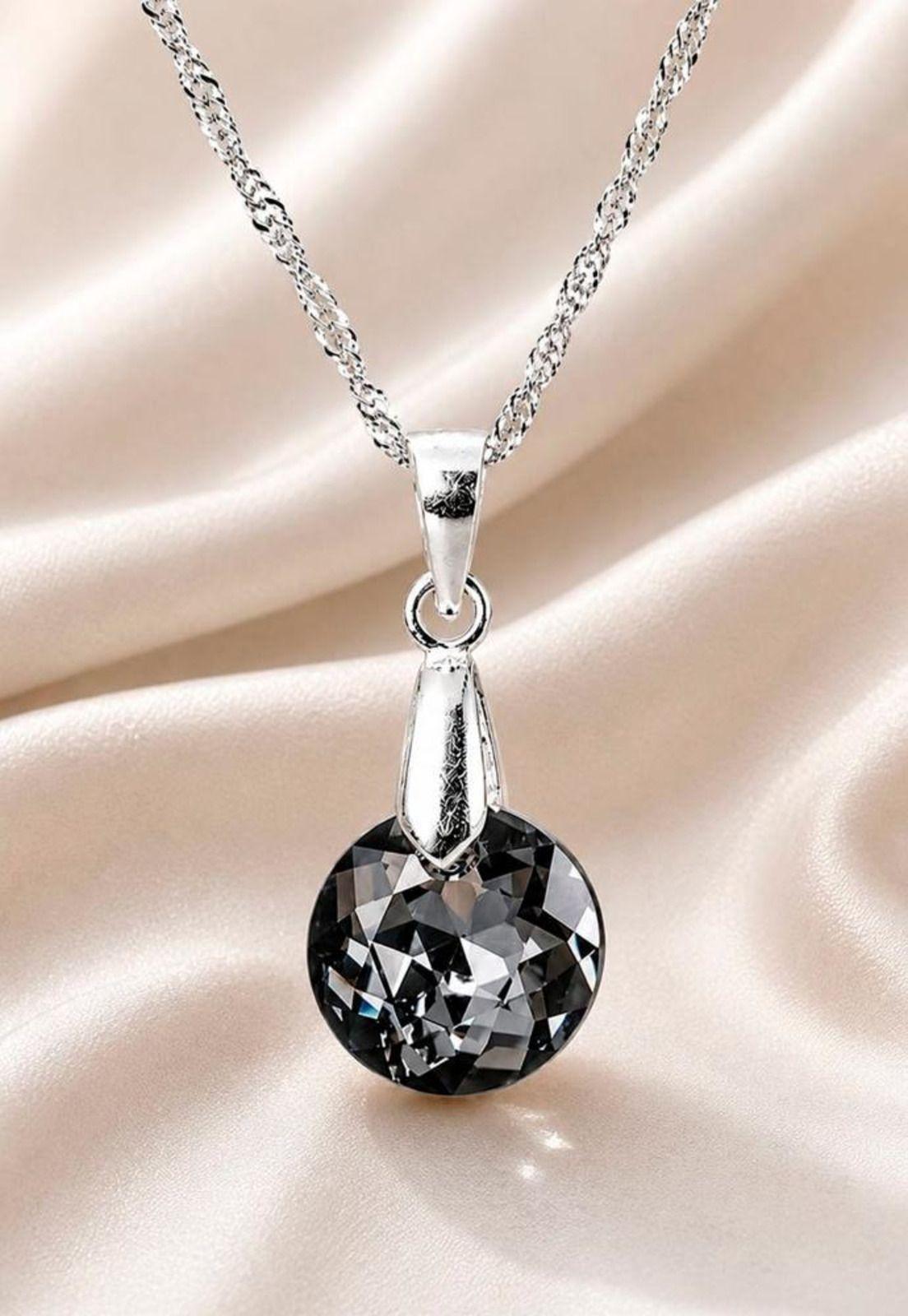 Collar Gran Gracia Plata 925 Cristal Swarovski® Silver Night-4