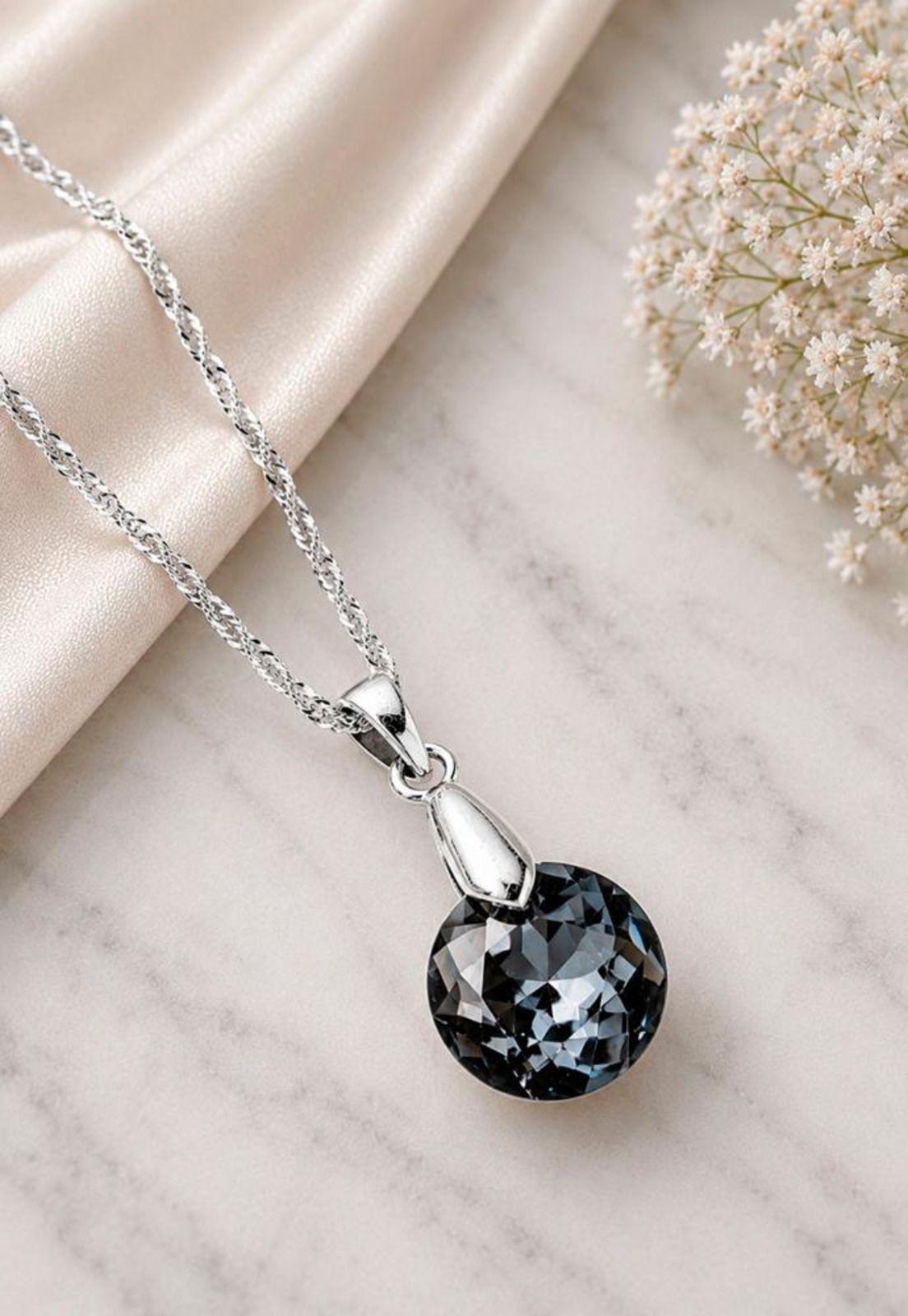 Collar Gran Gracia Plata 925 Cristal Swarovski® Silver Night-6
