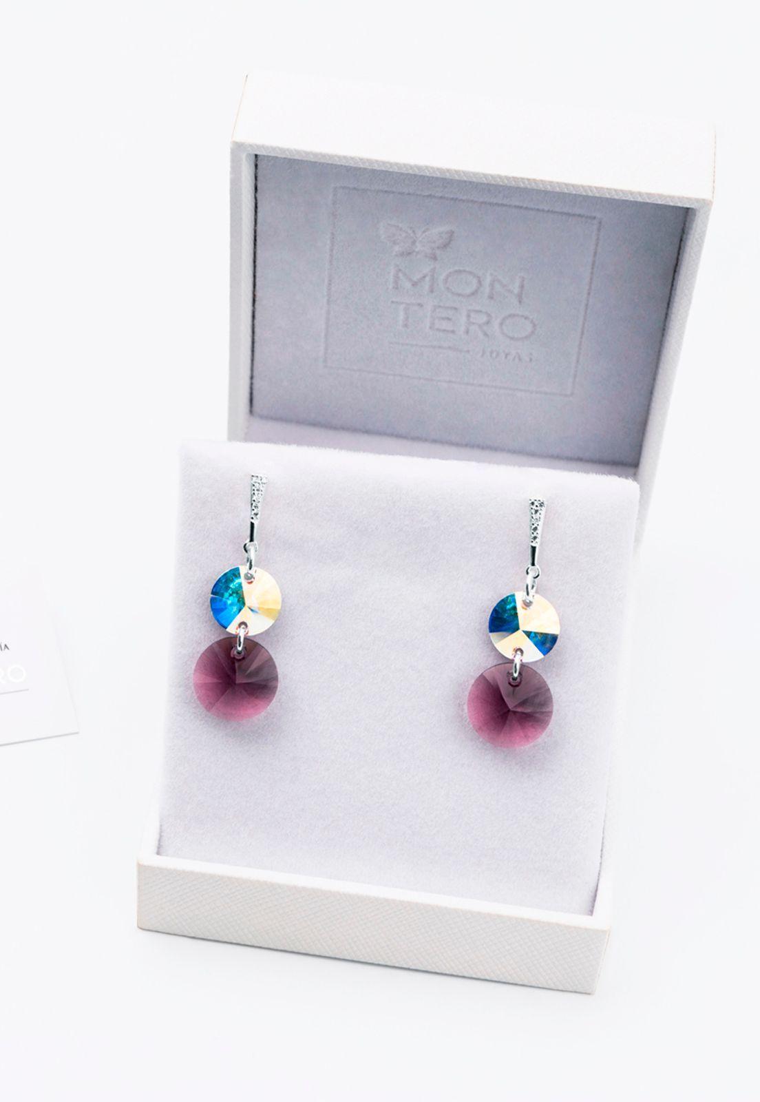 Aros Lourdes Cristales Genuinos Amethyst-2
