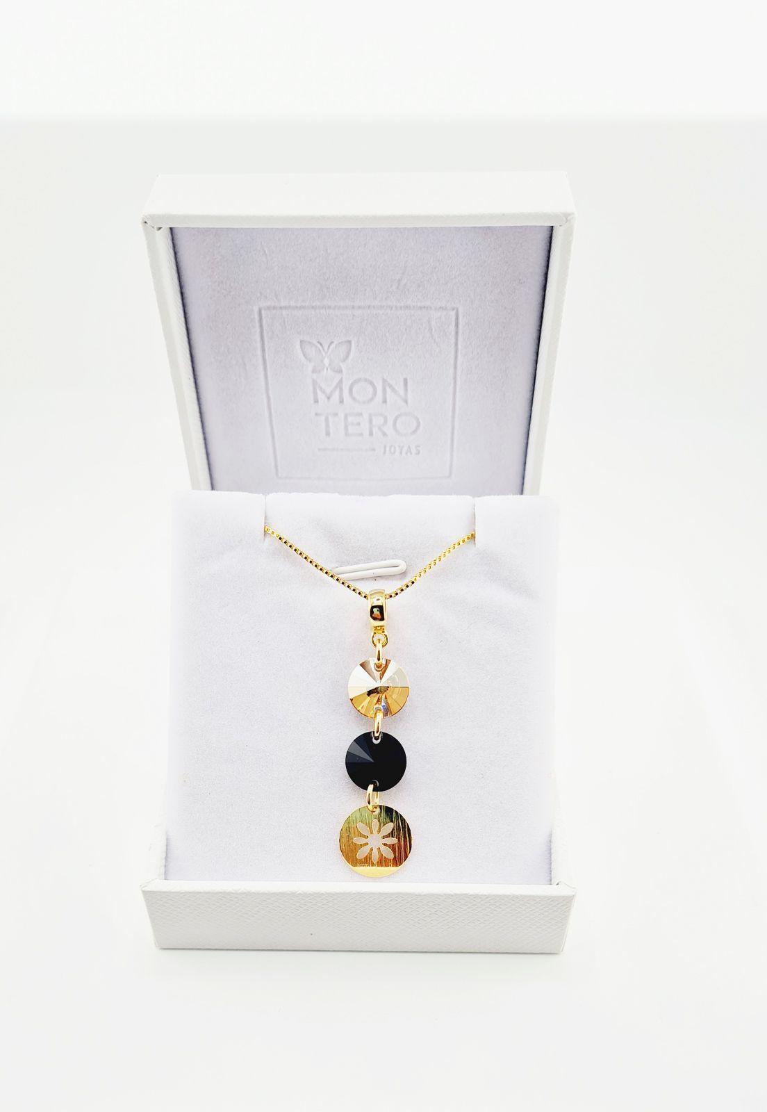Conjunto Amparo Gold Cristales Genuinos Jet-4