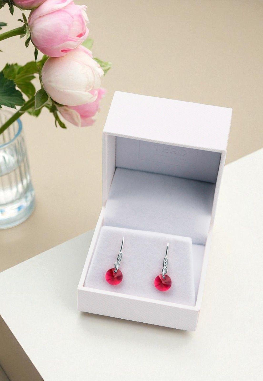 Aros Punto de Luz Plata 925 Cristal Swarovski® Scarlet-3