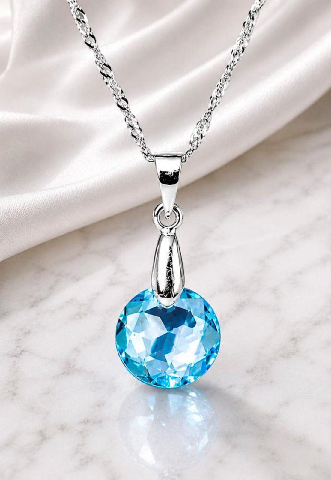 Collar Gran Gracia Plata 925 Cristal Swarovski® Aquamarine-4