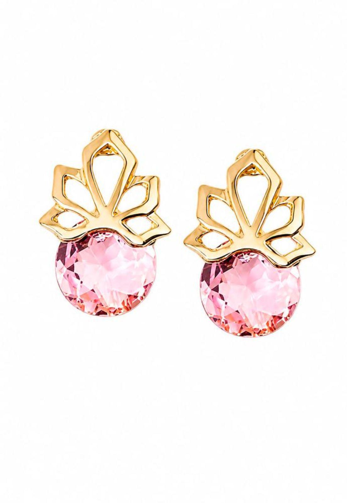 Aros Bali Gold 24K Cristal Swarovski® Light Rose-1