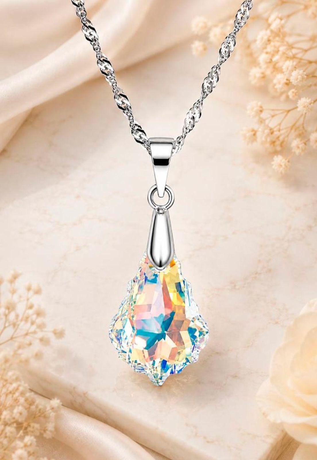 Collar Roma Plata 925 Cristal Swarovski® Aurora Boreal-4