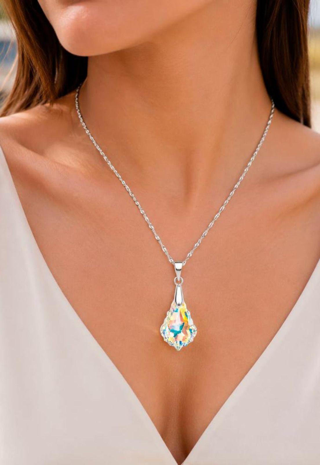 Collar Roma Plata 925 Cristal Swarovski® Aurora Boreal-6