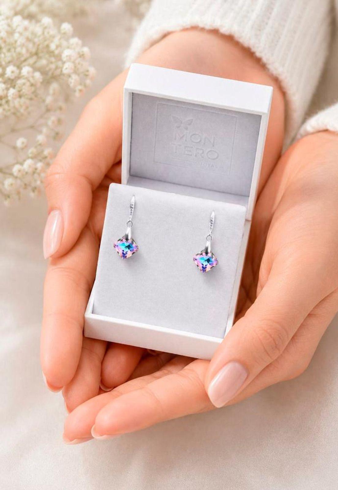 Aros Cristina Plata 925 Cristal Swarovski®Vitral Light-4