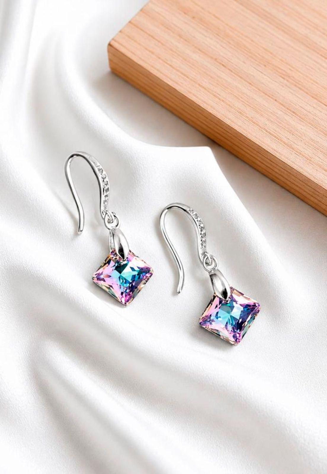 Aros Cristina Plata 925 Cristal Swarovski®Vitral Light-5