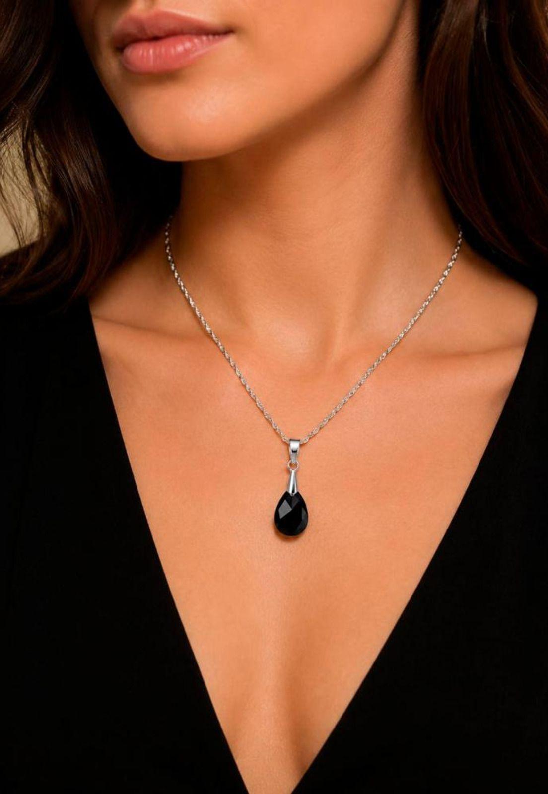 Collar Encanto Plata 925 Cristal Swarovski® Jet-2