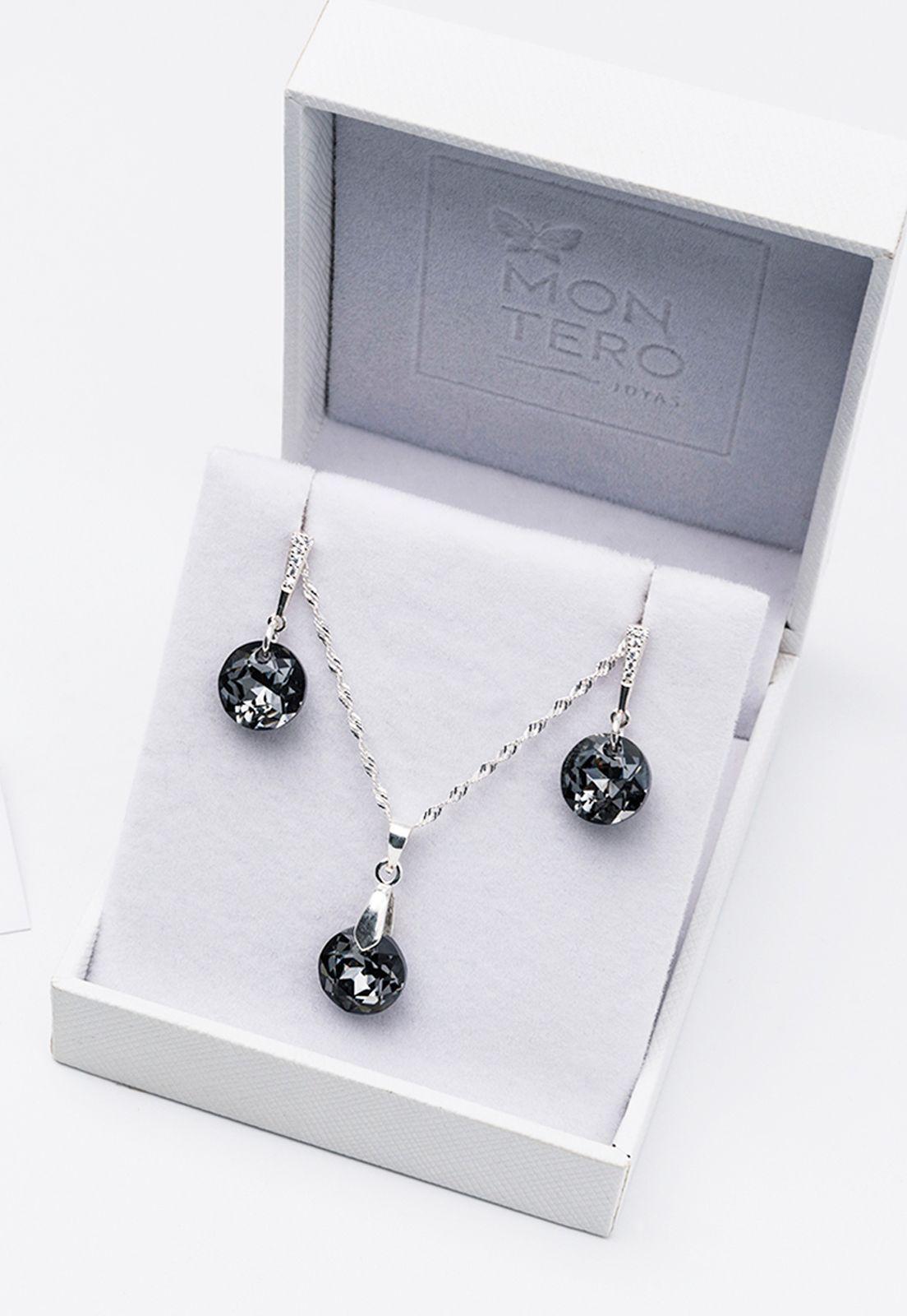 Conjunto Gracia Cristales Genuinos Silver Night-2