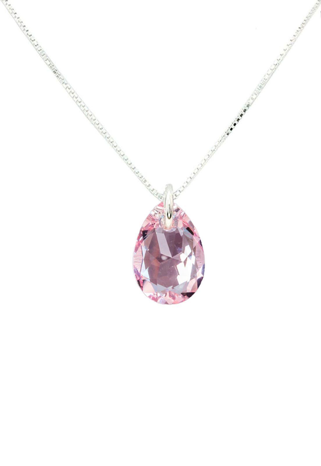 Collar Gota de Luz  con Cristales Genuinos Light Rose -0