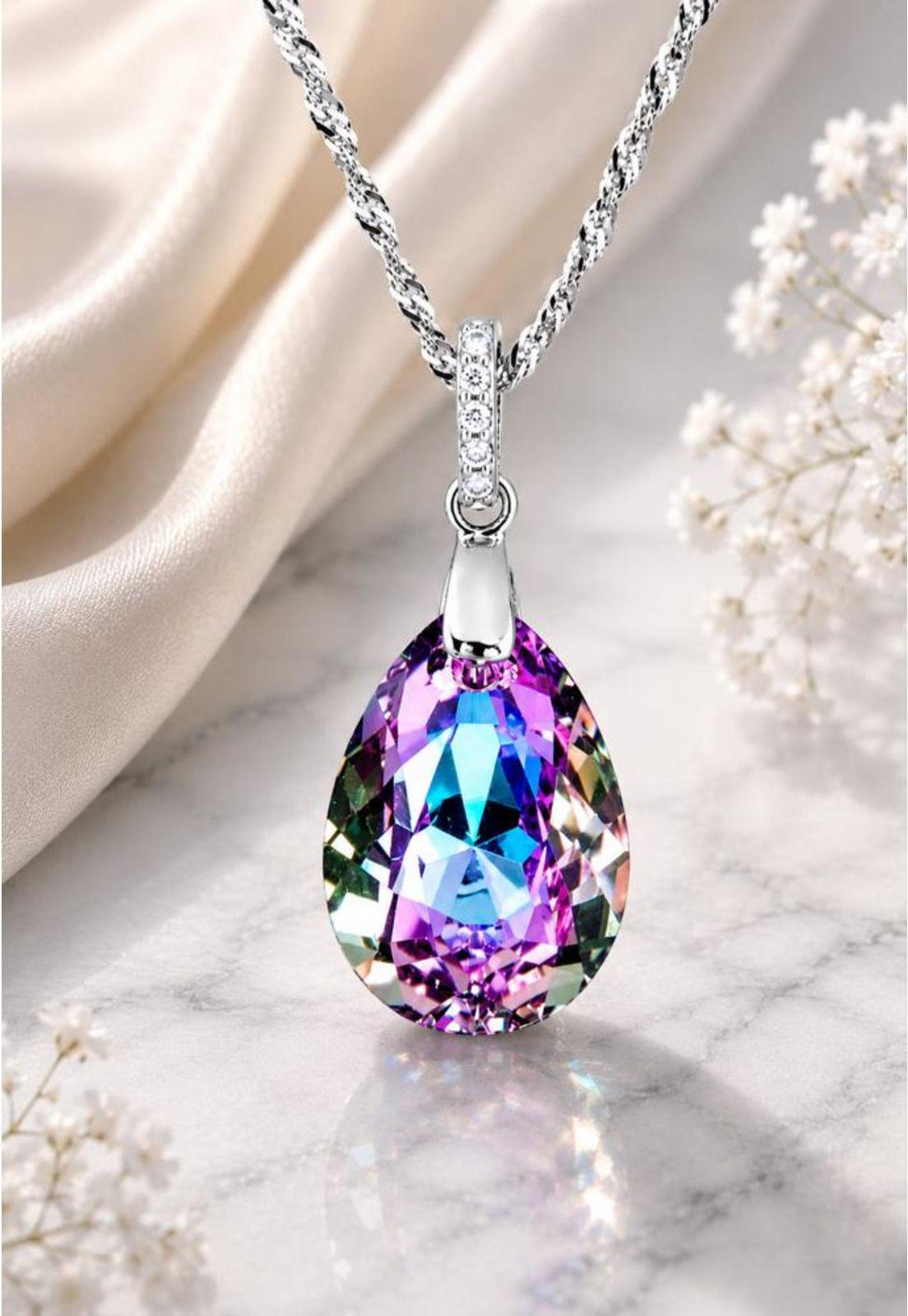 Collar Capricho Plata 925 Cristal Swarovski® Vitral Light-3