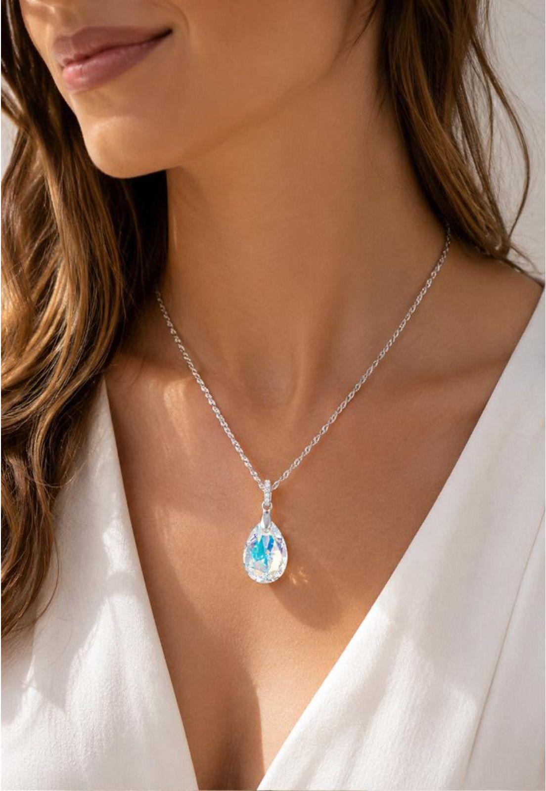 Collar Capricho Plata 925 Cristal Swarovski® Aurora Boreal-6