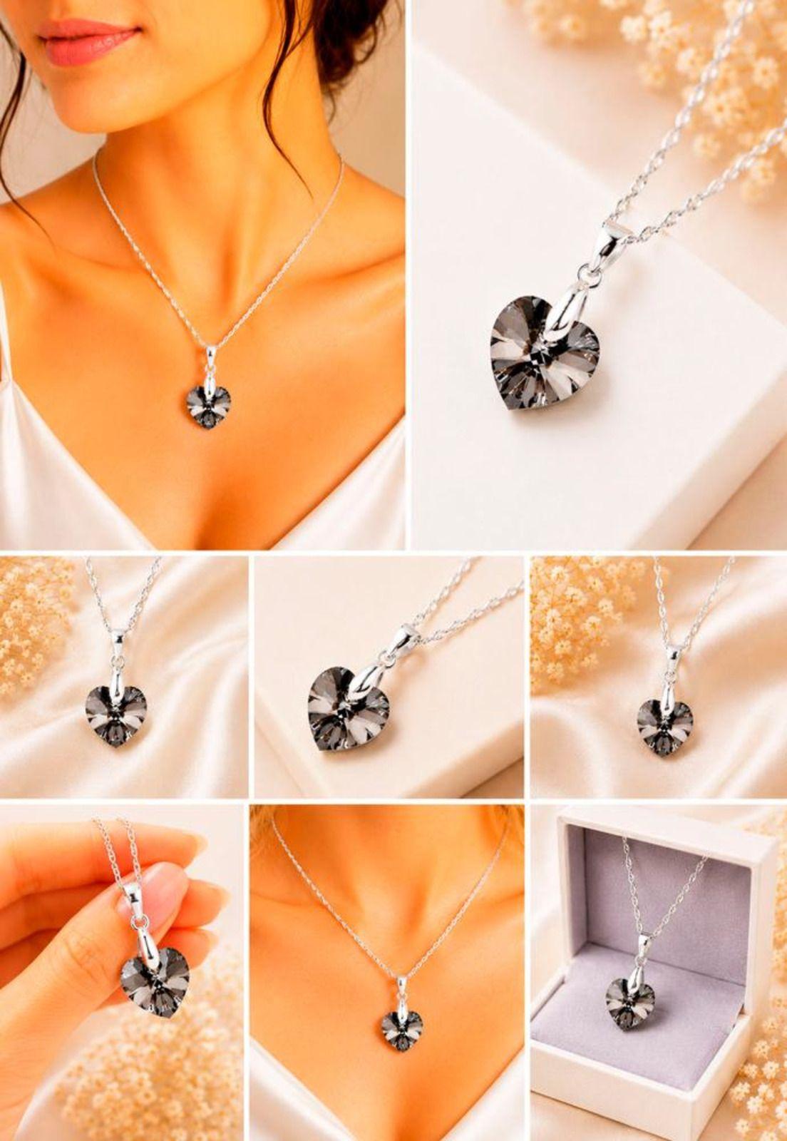 Collar Romance Plata 925 Cristal Swarovski® Silver Night-3