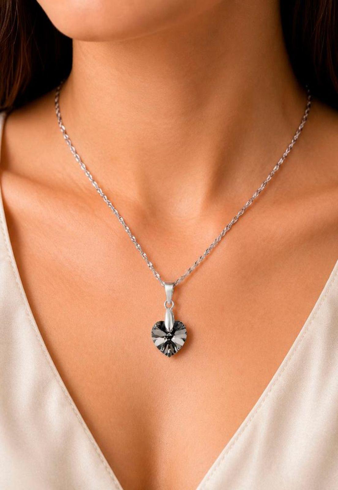 Collar Romance Plata 925 Cristal Swarovski® Silver Night-6