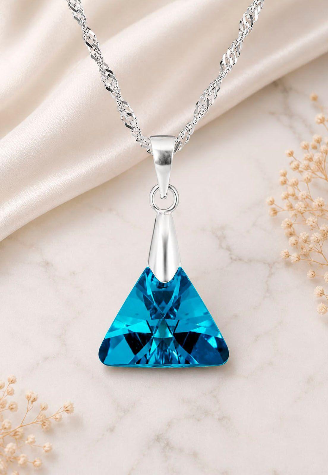 Collar Trinidad Plata 925 Cristal Swarovski®  Bermuda Blue-4