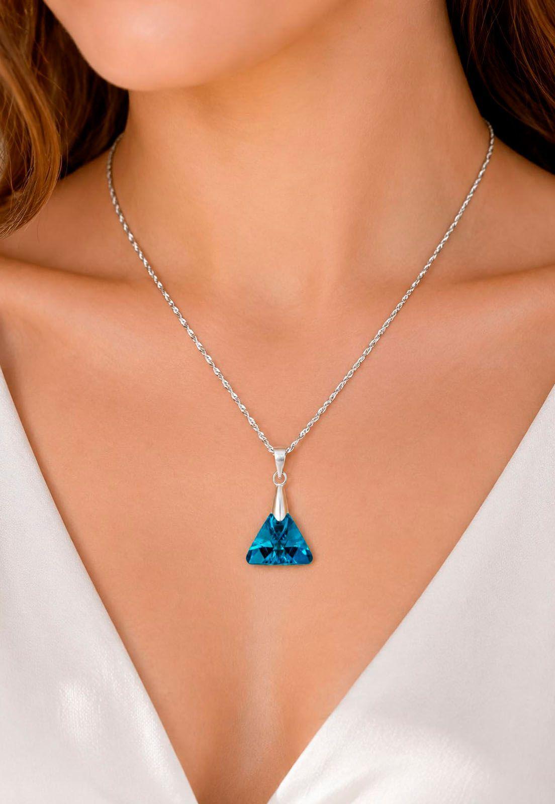 Collar Trinidad Plata 925 Cristal Swarovski®  Bermuda Blue-5