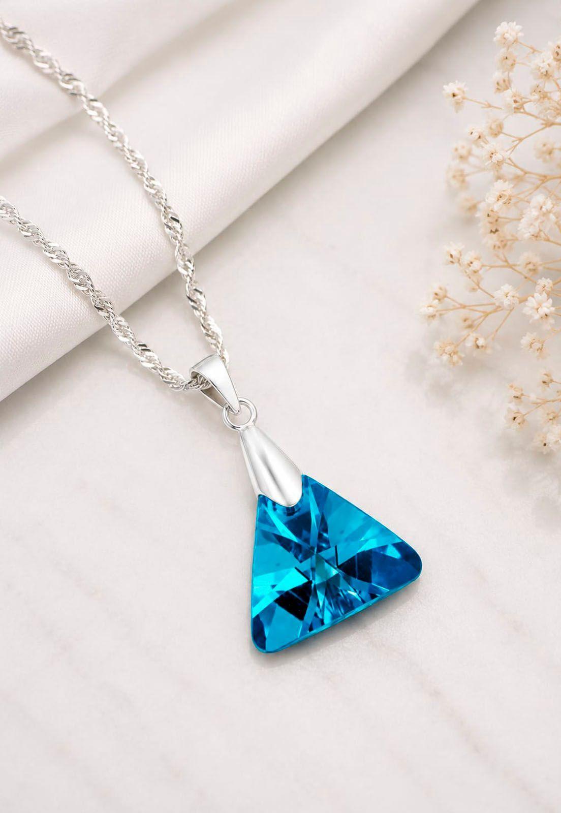 Collar Trinidad Plata 925 Cristal Swarovski®  Bermuda Blue-6