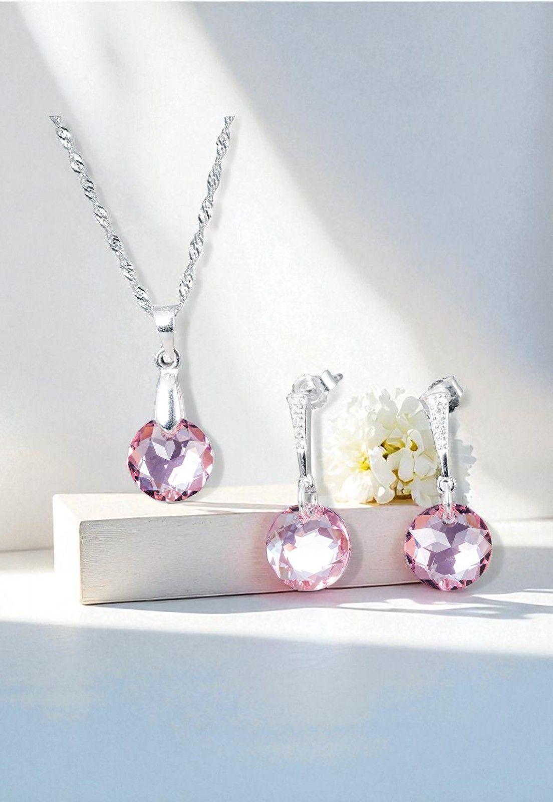 Conjunto Gracia Cristales Genuinos Light Rose Shimmer-2