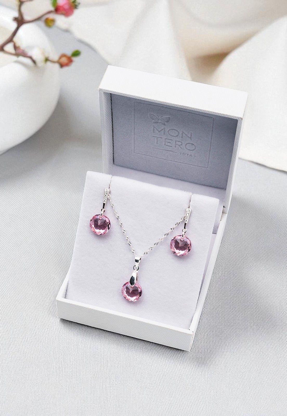 Conjunto Gracia Cristales Genuinos Light Rose Shimmer-3