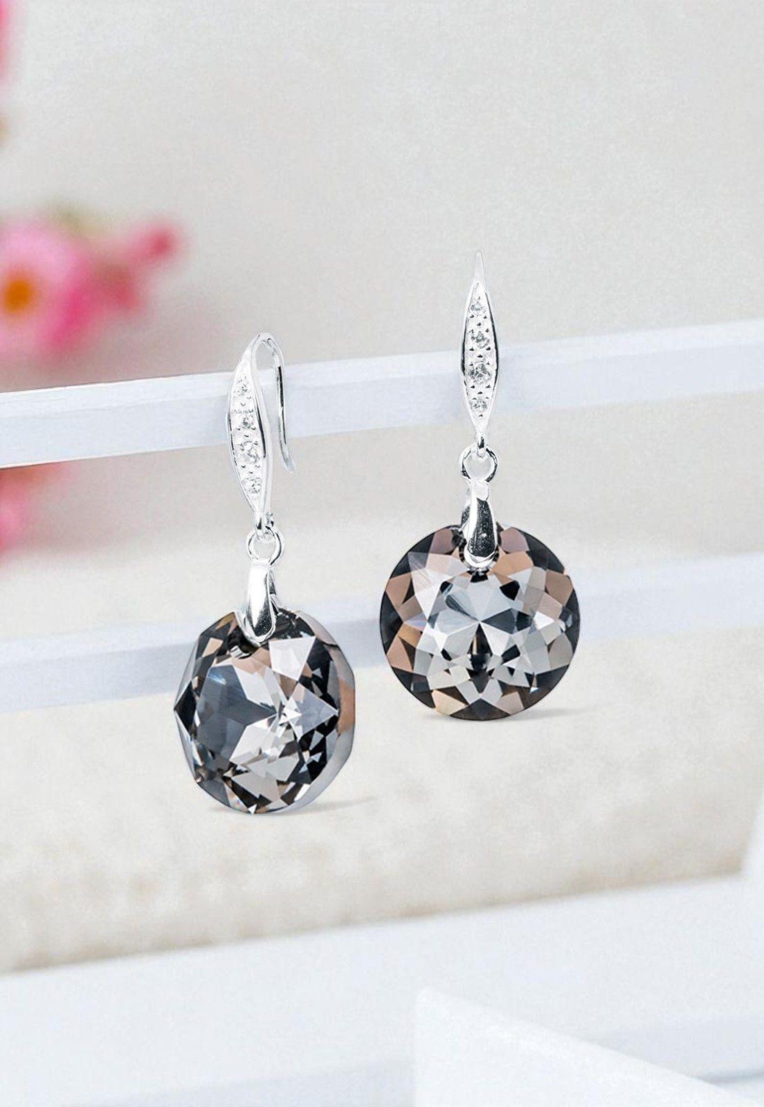 Aros Gran Gracia Plata 925 Cristal Genuino Silver Night-2