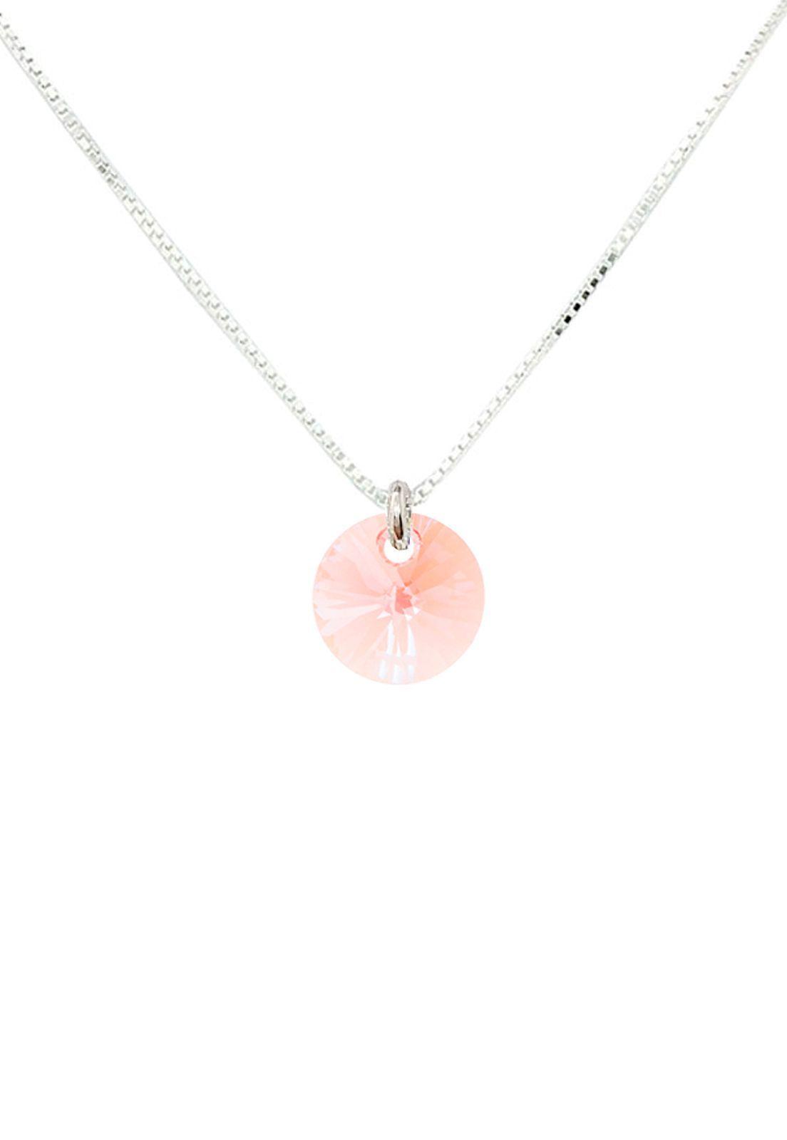 Collar Punto de Luz Cristales Genuinos Rose Peach.-0