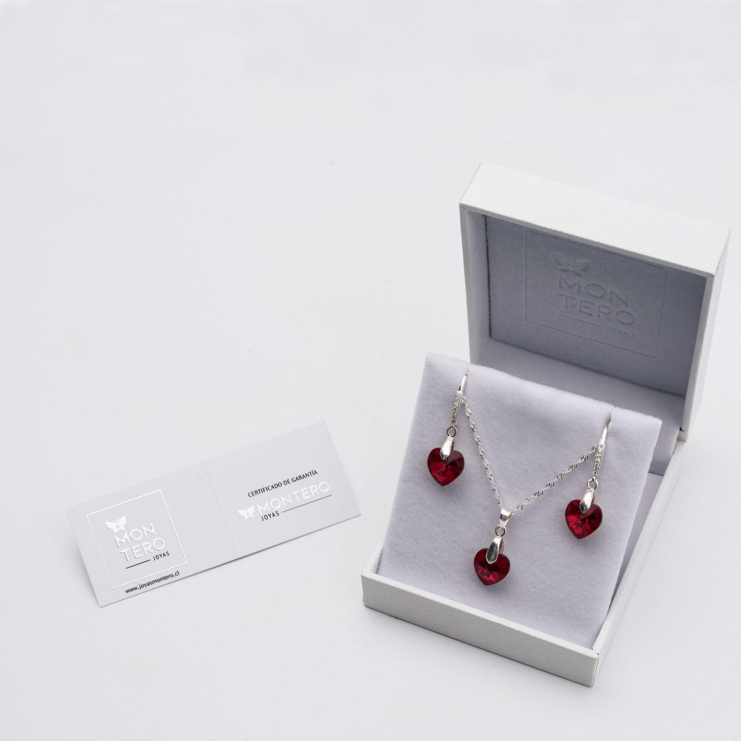 Conjunto Romance Cristales Genuinos Scarlet-2