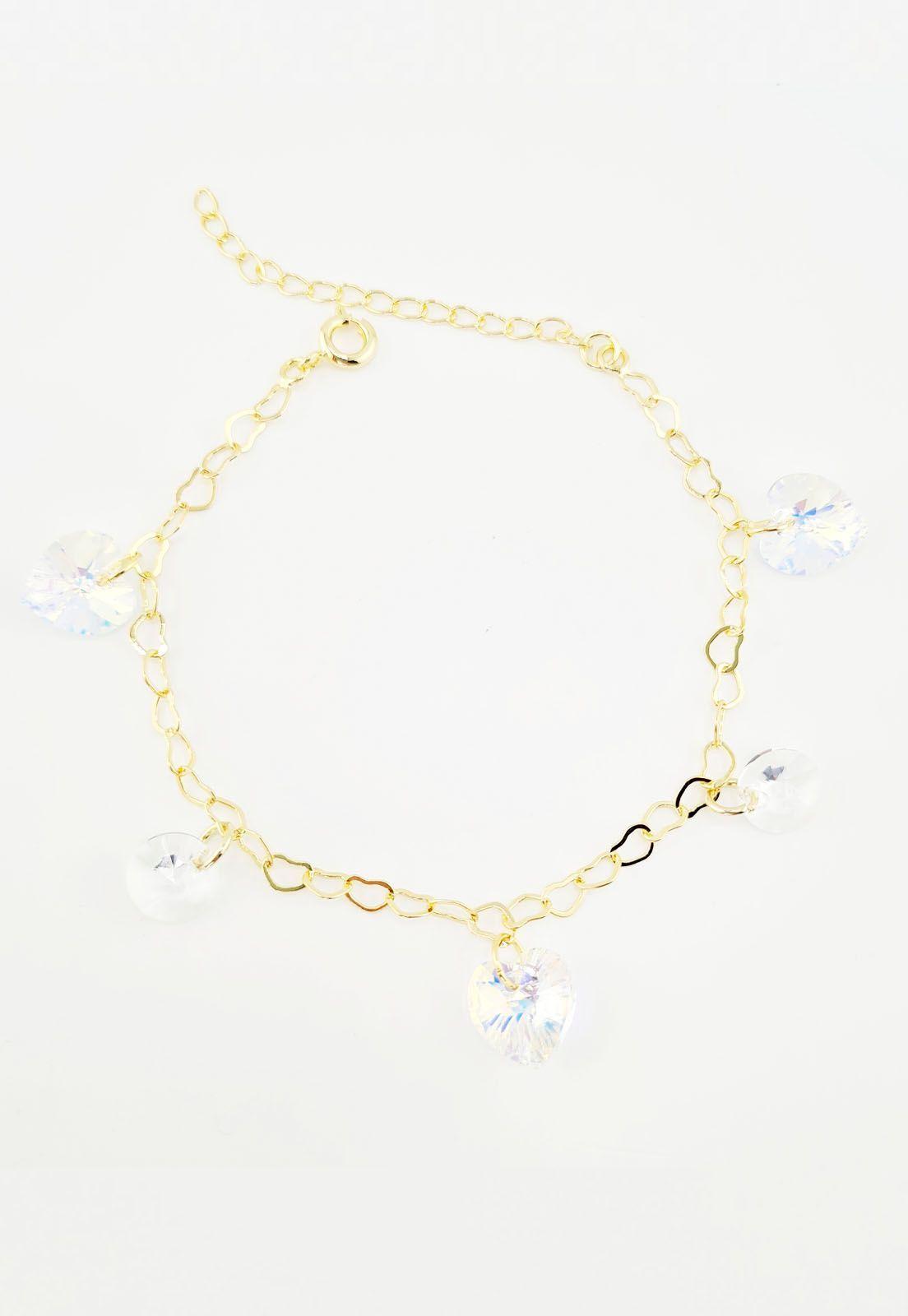 Pulsera Romance Gold Baño de Oro 24k Cristal Genuino Aurora Boreal-2