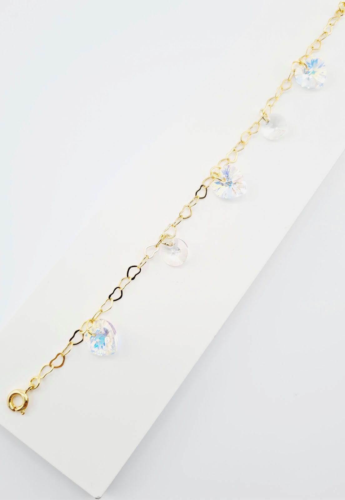 Pulsera Romance Gold Baño de Oro 24k Cristal Genuino Aurora Boreal-3