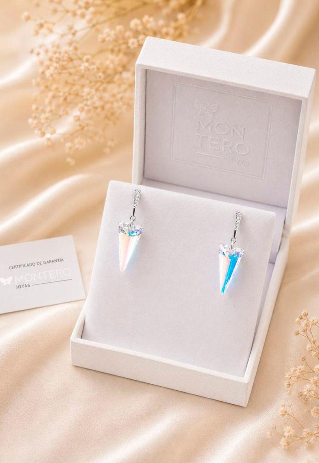 Aros Sevilla Plata 925 Cristal Swarovski® Aurora Boreal-2