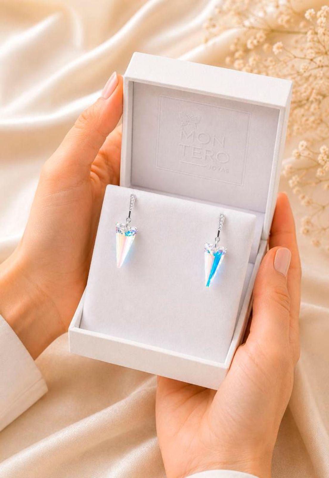 Aros Sevilla Plata 925 Cristal Swarovski® Aurora Boreal-3