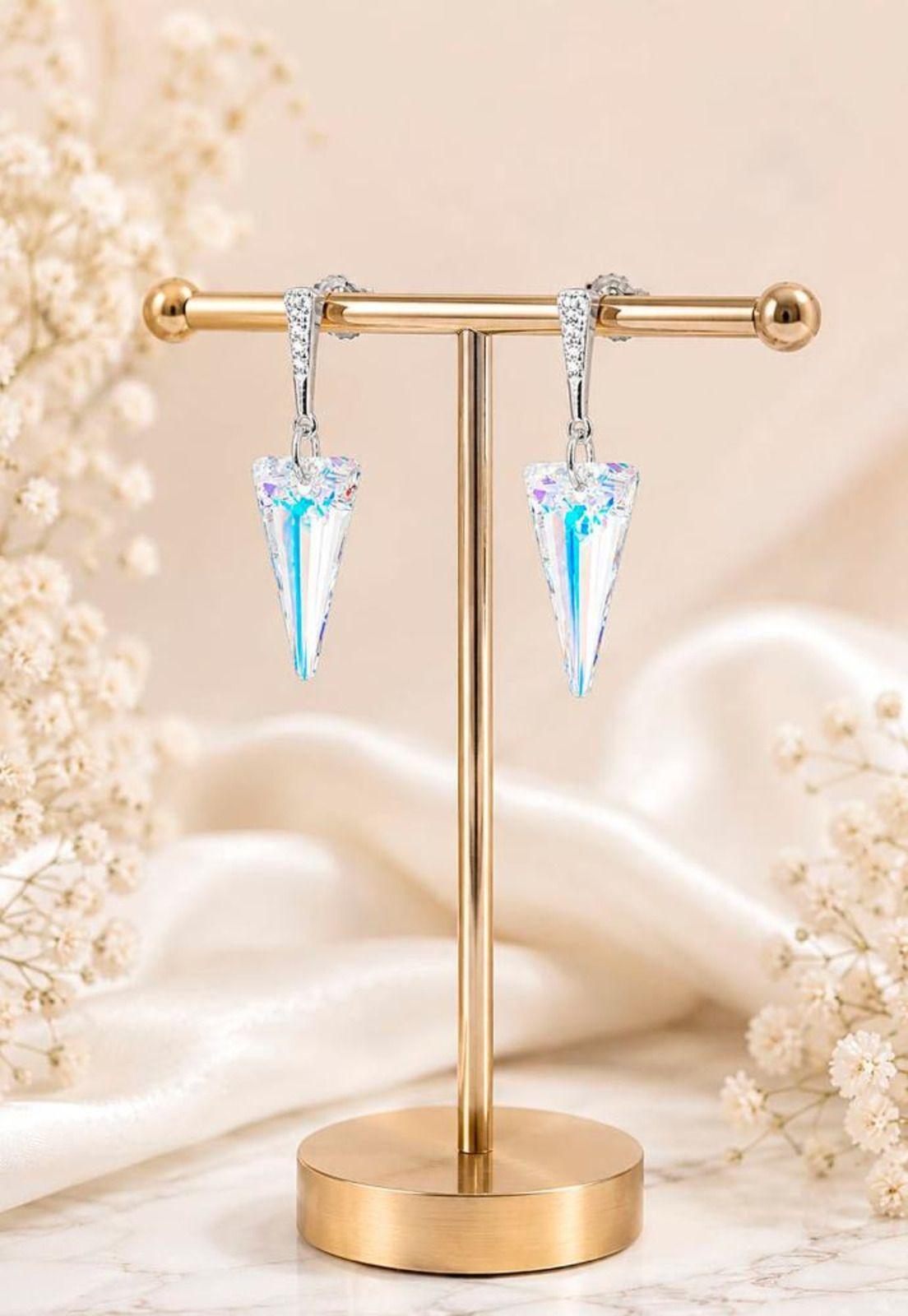 Aros Sevilla Plata 925 Cristal Swarovski® Aurora Boreal-4
