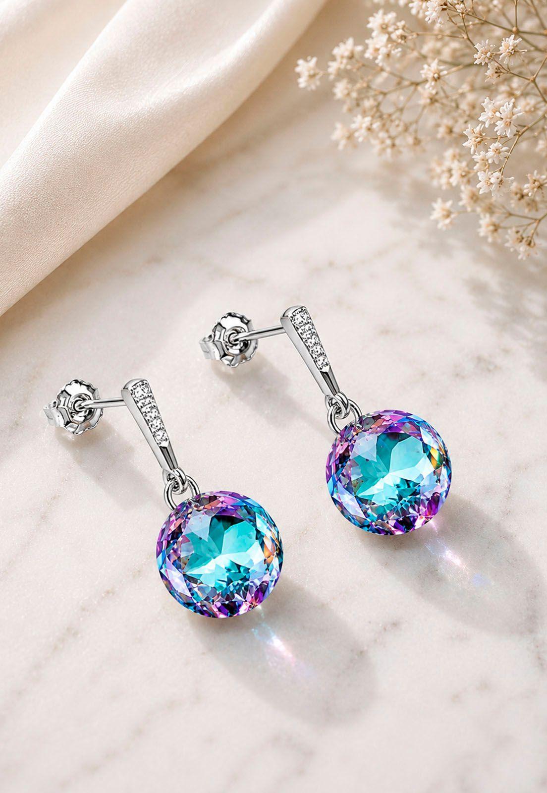 Aros Gracia Plata 925  Cristal Swarovski® Vitral Light-3