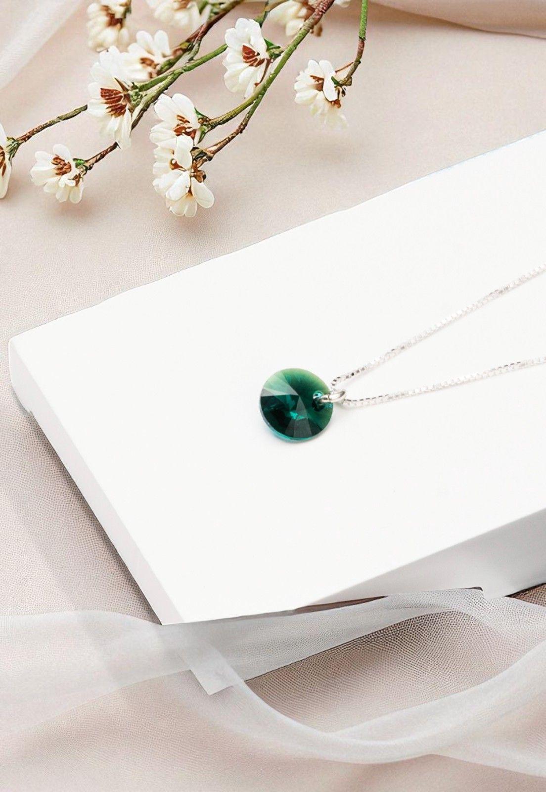 Collar Punto de Luz Cristales Genuinos Emerald Shimmer-2