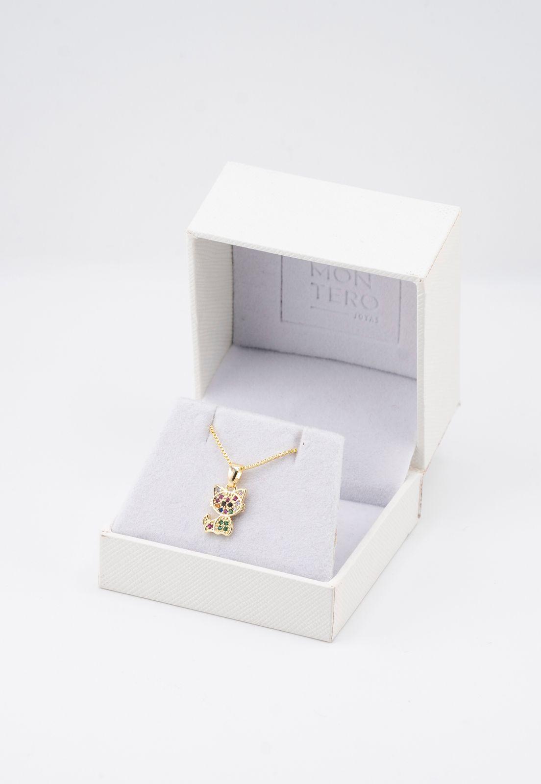 Collar Cat Microcircones Baño de Oro 24K.-4