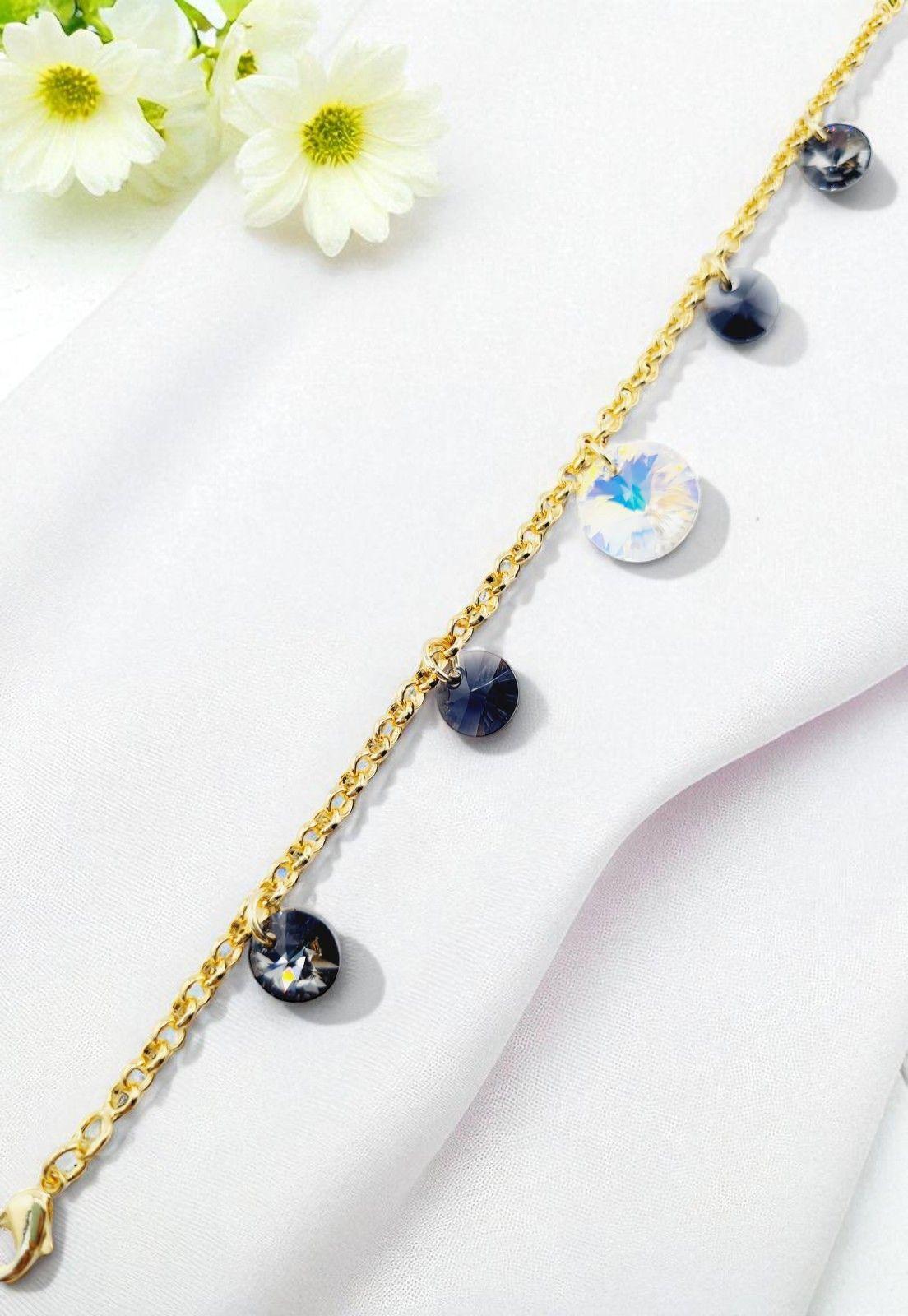 Pulsera Nepal Gold 24K Cristal Genuino Silver Night-2