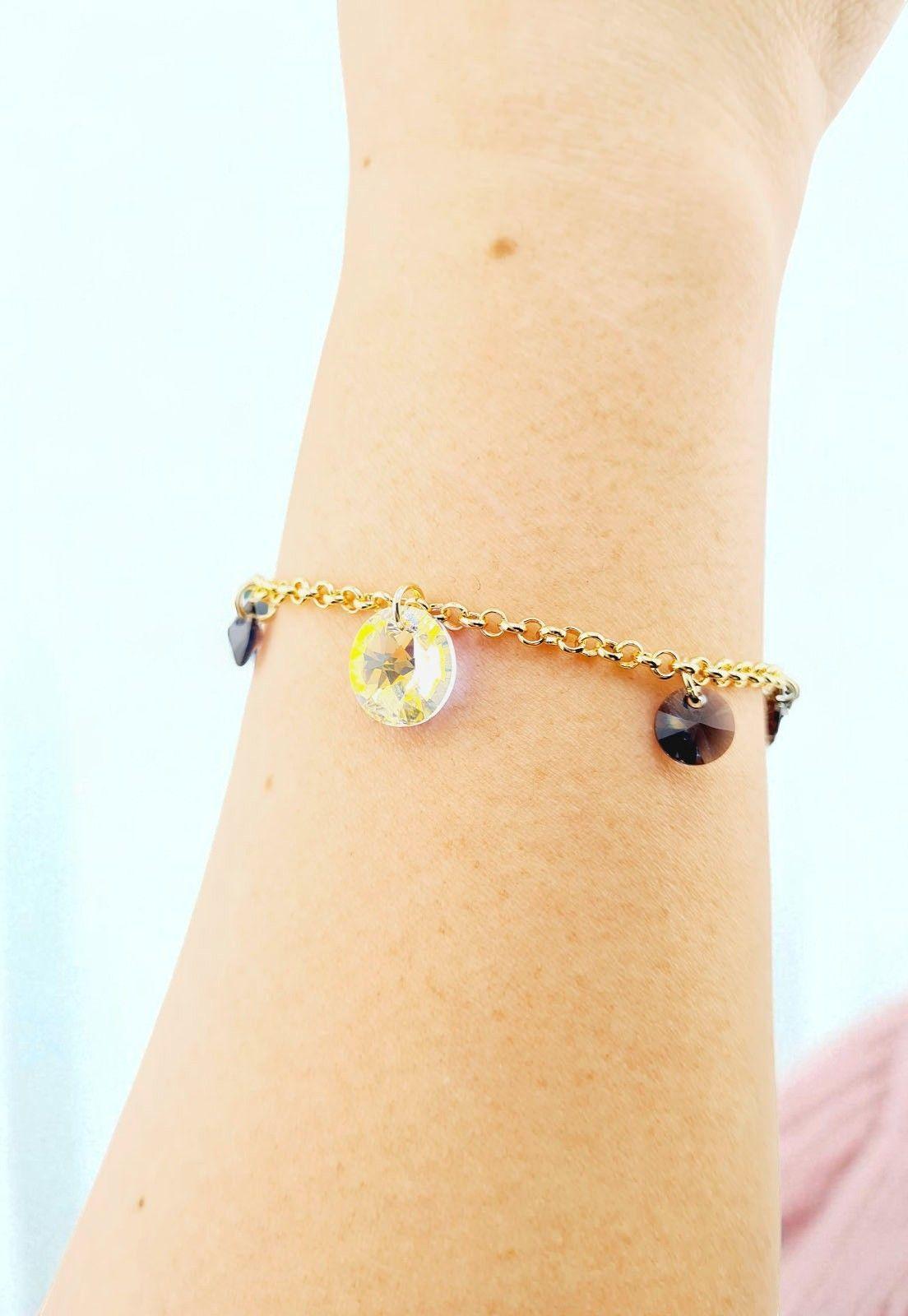 Pulsera Nepal Gold 24K Cristal Genuino Silver Night-3
