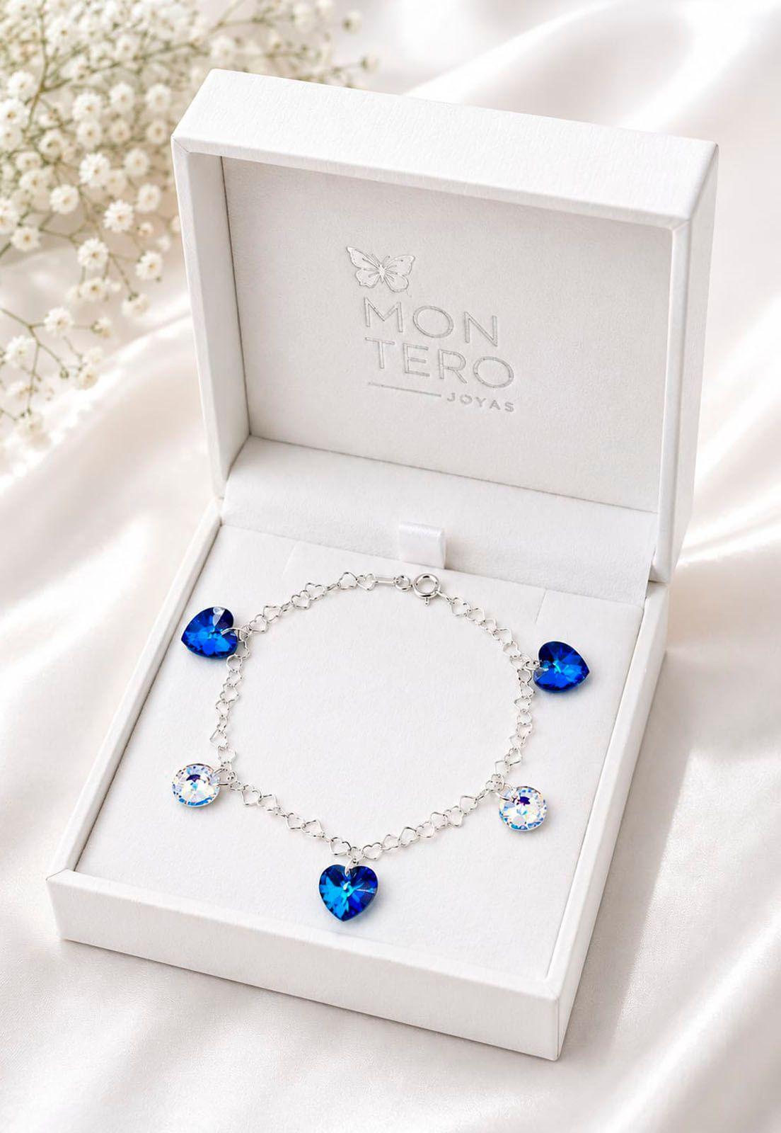 Pulsera Romance Plata 925 Cristal Swarovski® Bermuda Blue-2