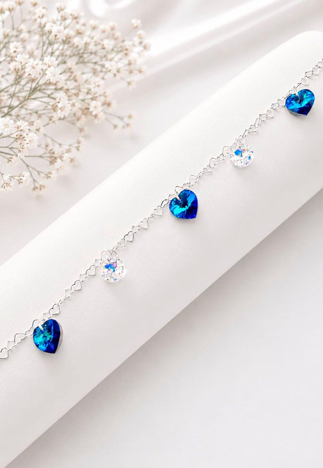 Pulsera Romance Plata 925 Cristal Swarovski® Bermuda Blue-3