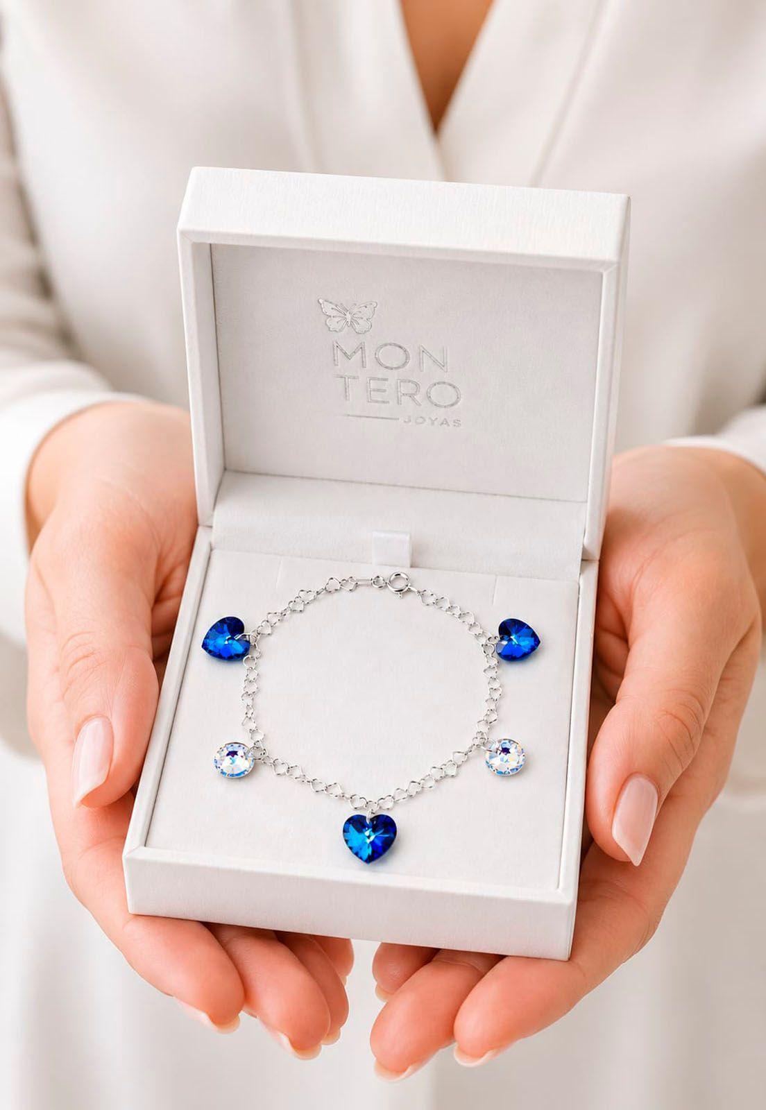 Pulsera Romance Plata 925 Cristal Swarovski® Bermuda Blue-4