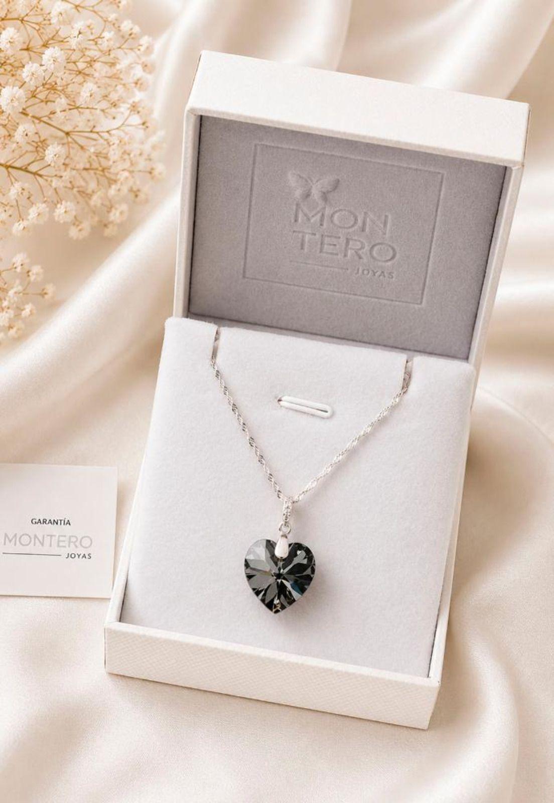 Collar Gran Romance Plata 925 Cristal Swarovski® Silver Night-2
