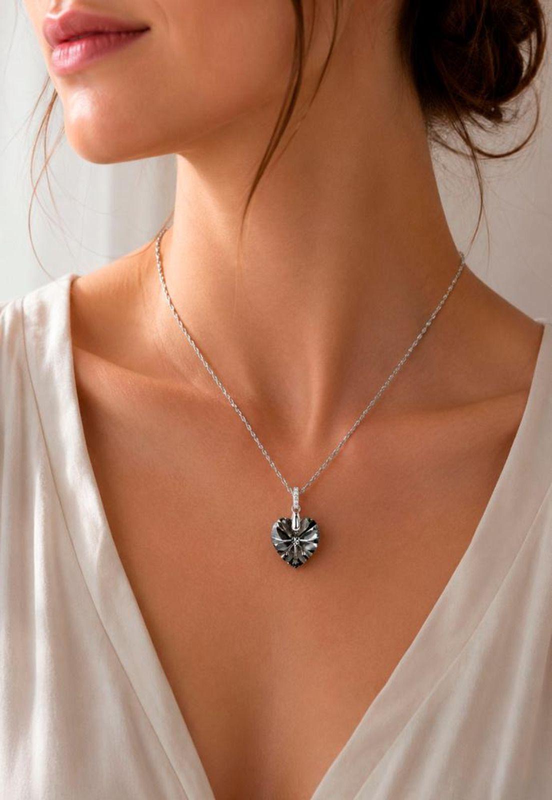 Collar Gran Romance Plata 925 Cristal Swarovski® Silver Night-3