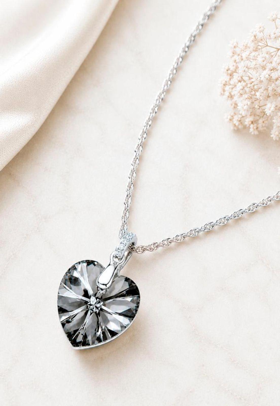 Collar Gran Romance Plata 925 Cristal Swarovski® Silver Night-4